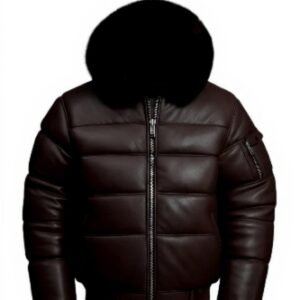 Men’s Aspen Leather Bubble Bomber Jacket