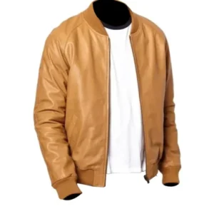 Mens Tan Brown Bomber Jacket