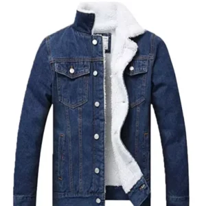 Blue Shearling Denim Jacket
