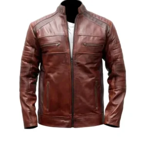 Distressed Cafe Racer Vintage Leather Jacket