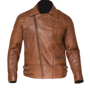 Mens Brown Biker Leather Jacket